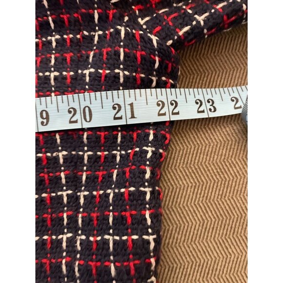 Vintage 90s Austin Reed Red White Blue Cotton Tweed Blazer - Picture 6 of 9